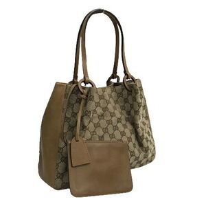 Gucci Shoulder Bag GG Handbag Compartment Beige Brown